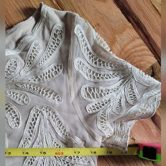 Sundance Soutache Classic Champagne Shift Sheath Dress Medium - Picture 7 of 9